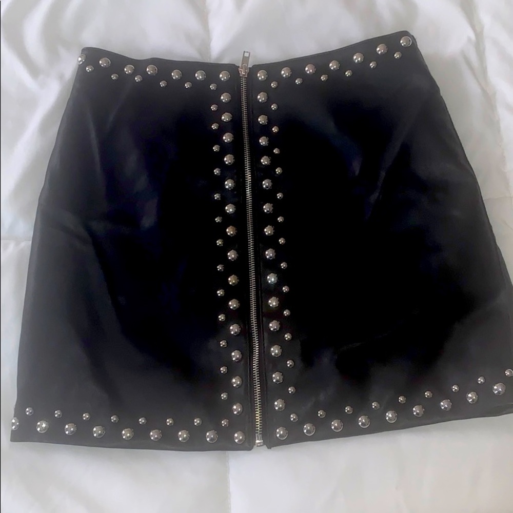 Mini leather skirt